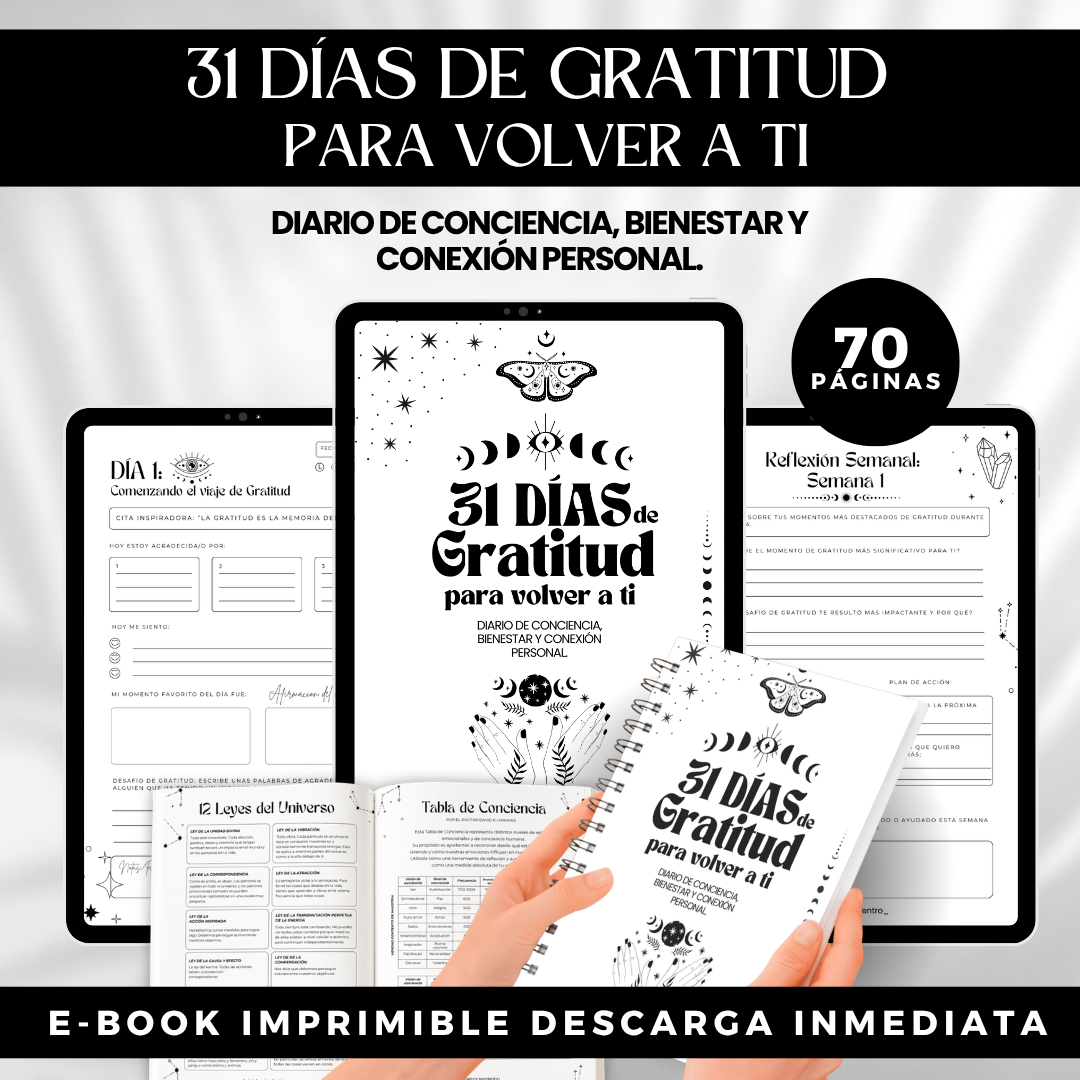 Diario 31 Días de Gratitud para volver a ti + Regalos